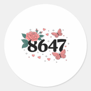 Adesivo 8647 Retro 86 47 Anti-trump Flower Art Presidente