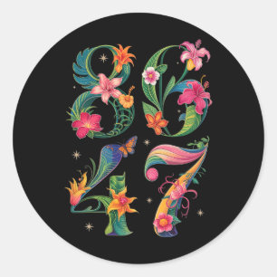 Adesivo 8647 Sutil Anti Trump 86 47 Estilo Floral Boho 5