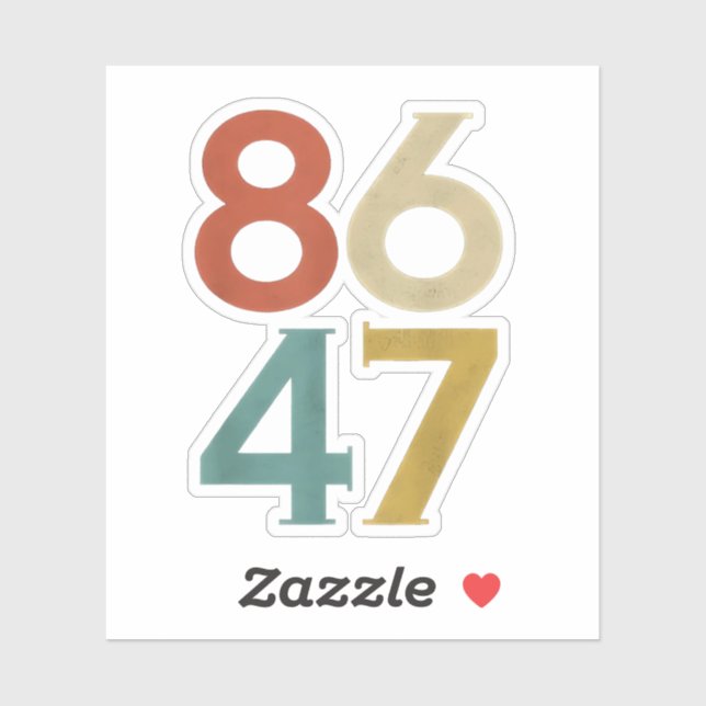 Adesivo 86 47 Bomba de retro Legal Anti-Trump (Folha)