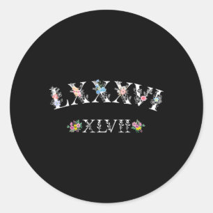Adesivo 86 47 Numerais Romanos Floral 8647 Sutil Anti Trum