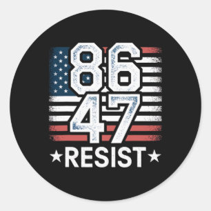 Adesivo 86 47 Resista Anti Trump Remova 47 Vintage 8647 EU
