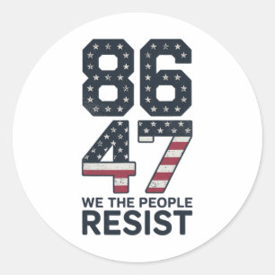 Adesivo 86 47 Resistir Anti Trump Vintage 8647 Bandeira EU