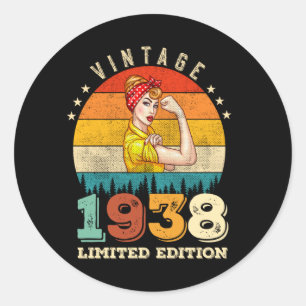 Adesivo 87 anos de idade no dia 1938 Vintage 87º aniversár