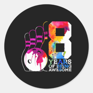 Adesivo 8 Anos De Boliche Incrível 8º Aniversário