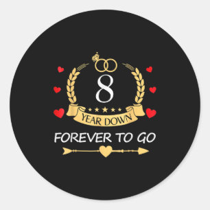 Adesivo 8 anos para ir ao Casal 8.o casamento Anni