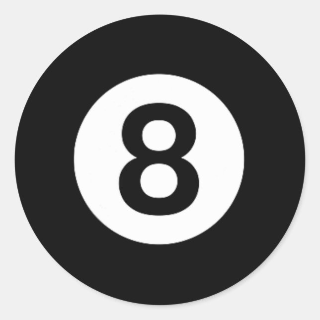 Adesivo 8 Bilhetes de Piscina Mesa Figuras Oito Bola (Frente)