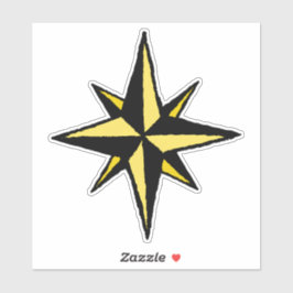 Adesivo 8 Branch Star Vintage Espiritual Witchy Celestial