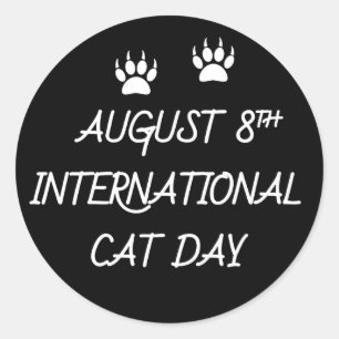 Adesivo 8 de agosto Dia Internacional do Gato