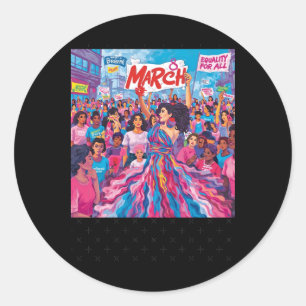 Adesivo 8 de março Empoderamento das mulheres para igualda