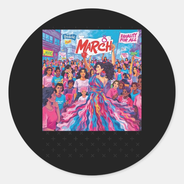 Adesivo 8 de março Empoderamento das mulheres para igualda (Frente)