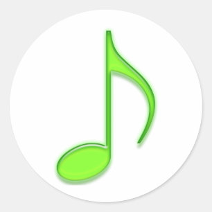 Adesivo 8o Note a nota verde Glassy brilhante da música d