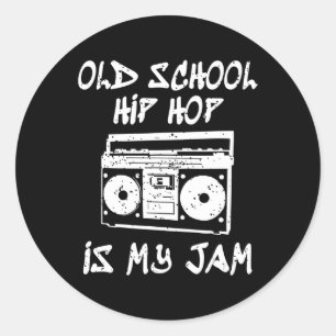 Adesivo 90 anos Hip Hop Old School Boombox Music Lover