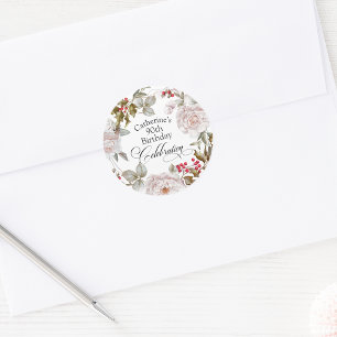 Adesivo 90 Birthday Elegant Dezembro Floral