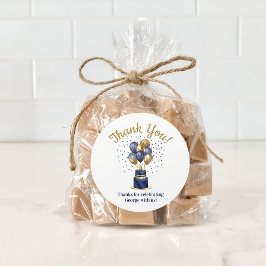 Adesivo 90 Birthday Marinho Azul Bolo Balão Obrigado