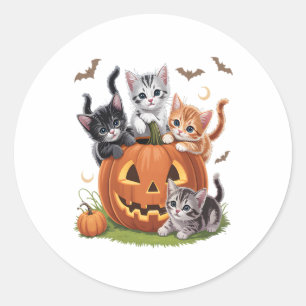Adesivo 90 Cat Pumpkin Halloween Fala Spooky Season