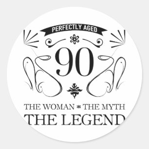 Adesivo 90 De Aniversário Para Mulheres