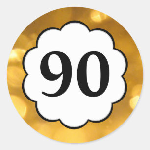 Adesivo 90 - Ouro Numbers Sticker