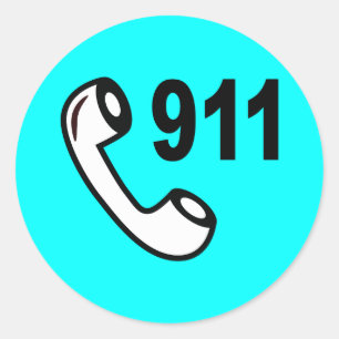 ADESIVO 911 NÚMERO DE TELEFONE DE EMERGÊNCIA AJUDA MÉDI