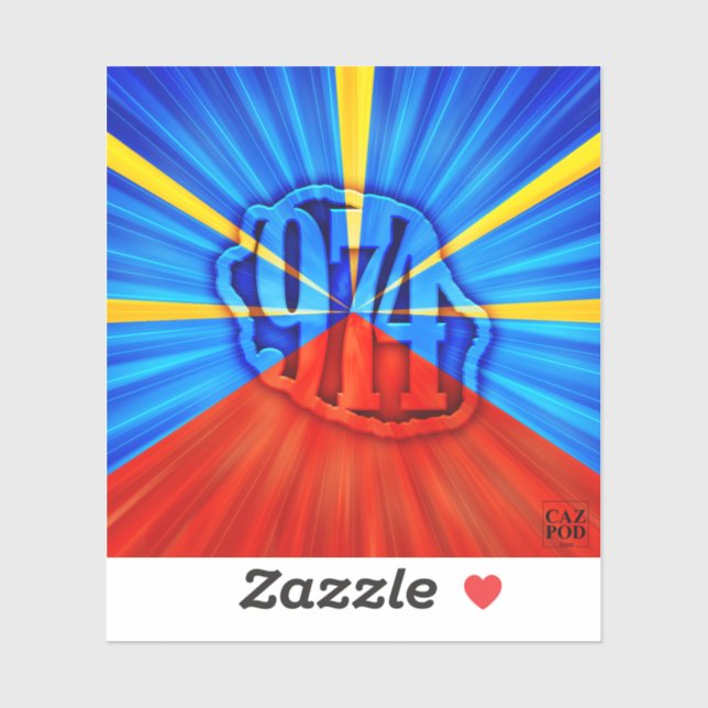 Adesivo 974 Ile de la Réunion - Drapeau réunionnais (Folha)