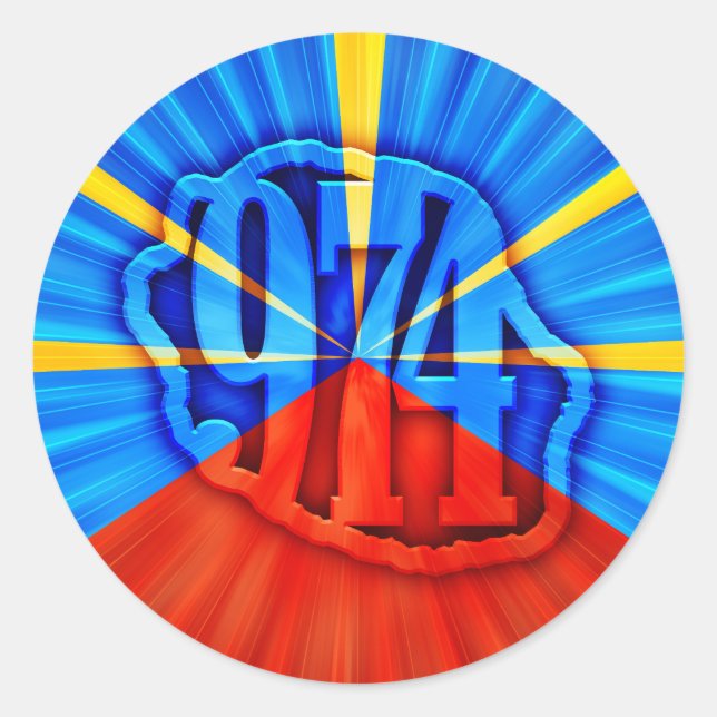 Adesivo 974 Ile de la Réunion - Drapeau réunionnais (Frente)