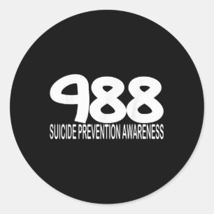 Adesivo 988 Prevenção contra suicídio Assistência Mental H