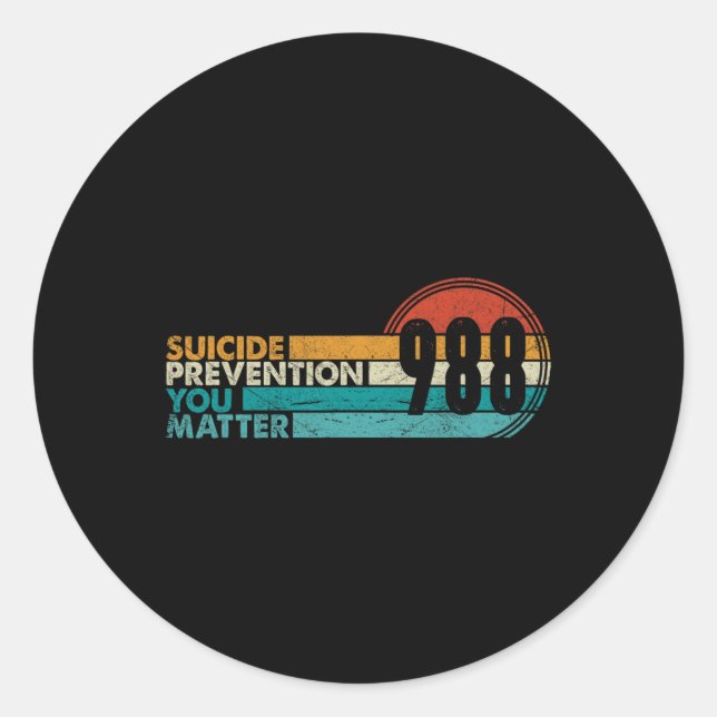 Adesivo 988 Prevenção Contra Suicídio Camisa 988 Awarenes (Frente)