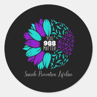 Adesivo 988 Prevenção Suicida Sensibilização Semi-Colon