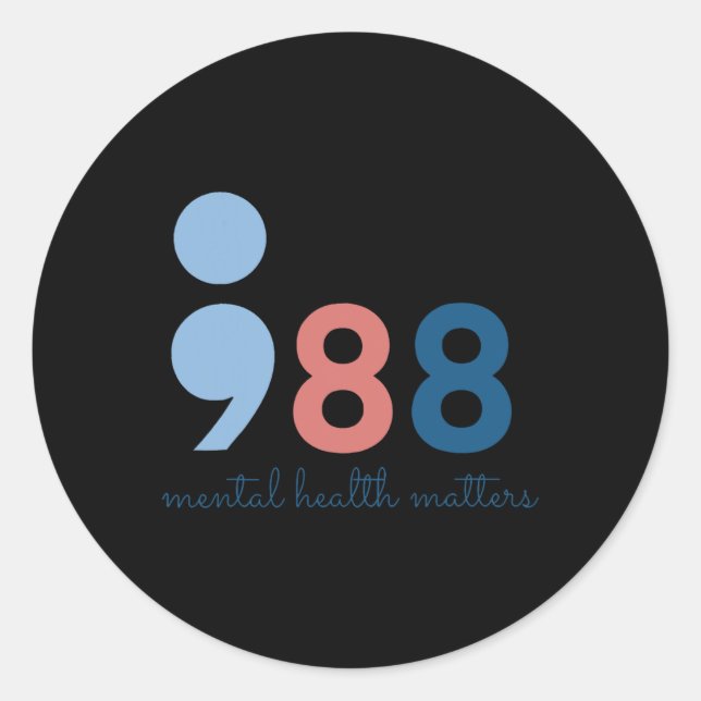 Adesivo 988 Problemas de saúde mental (Frente)