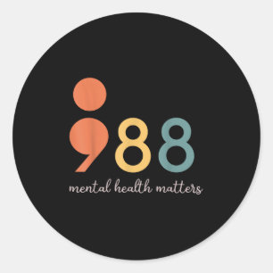 Adesivo 988 Saúde Mental Por Semicolon Prevenção Suicida