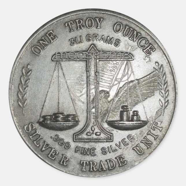 Adesivo .999 One Troy Ounce Silver Front and Back (Frente)