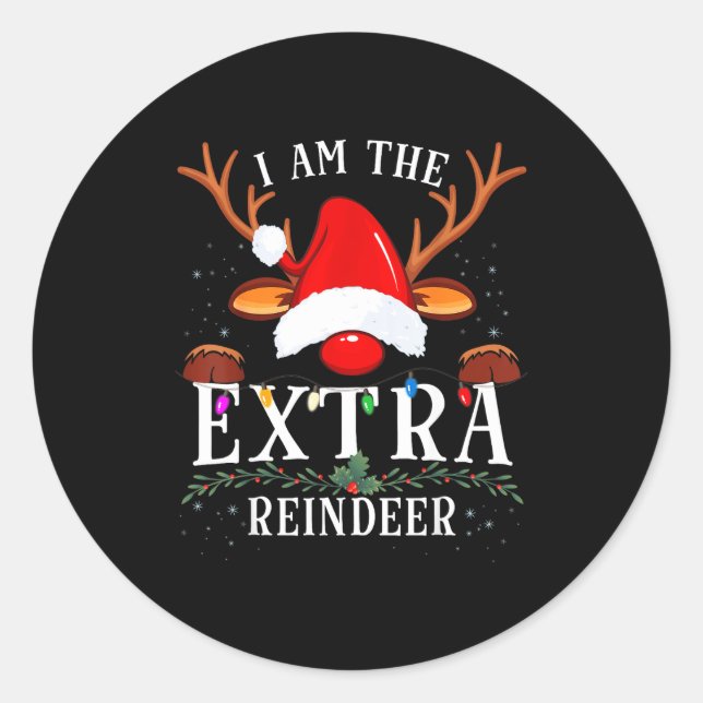 Adesivo 99 I Am The Extra Reindeer Christmas Family Uni-ad (Frente)