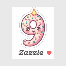 Adesivo 9.º Apelido de Aniversário