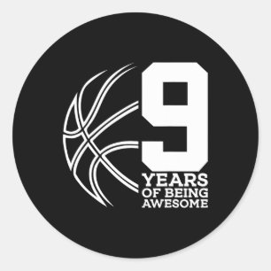 ADESIVO 9 ANOS DE SER INCRÍVEL BASQUETEBOL 9 ANIVERSÁRIO