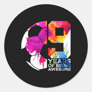 Adesivo 9 Anos Sendo Incrível Fã de Futebol 9º Aniversário