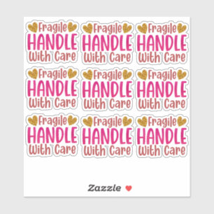Adesivo 9 Cute Frágil Manipulação Com Pequenas Empresas Cu
