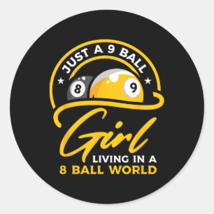 Adesivo 9 Garota Vivendo Em 8 Ball World Piscina Snooker B