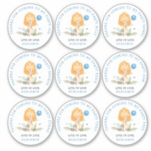 9 Nomes de Convidado Individuais Azul Obrigado Leã