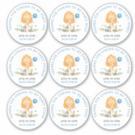 Adesivo 9 Nomes de Convidado Individuais Azul Obrigado Leã