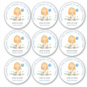 Adesivo 9 Nomes De Convidado Individuais Azul Obrigado Lio