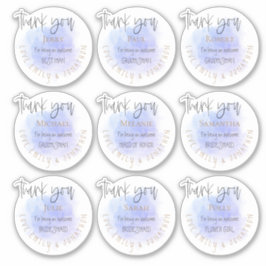 Adesivo 9 Nomes Obrigados Mensagem Pessoa de Marca