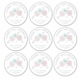 Adesivo 9 Obrigados De Nome Individual Grande Casamento De