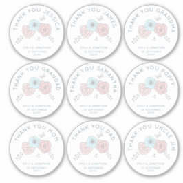 Adesivo 9 Obrigados De Nome Individual Pequeno Casamento D