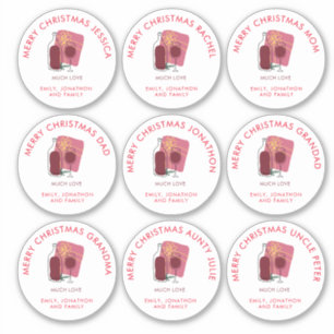 Adesivo 9 Pequenos Nomes Diferentes Presentes de Vinho Fel