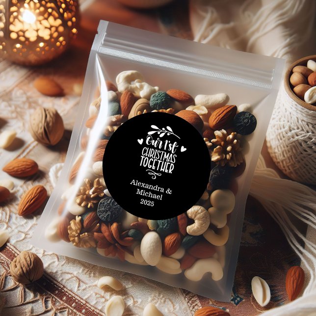 Adesivo 9 Photo Minimalist First Christmas Together (Criador carregado)