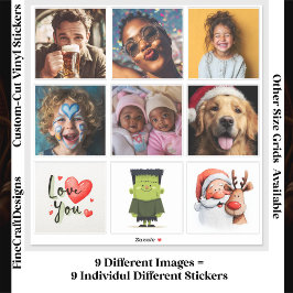Adesivo 9 Square Individual Custom Photo/Image Collage