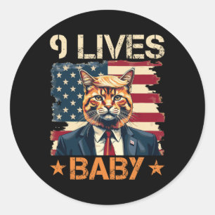 Adesivo 9 Vidas Bebê Trump 2024 Vencendo Vencedor Trump