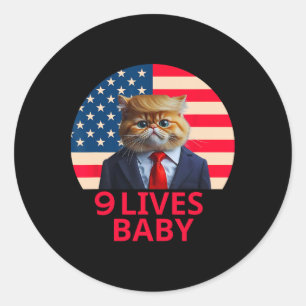 Adesivo 9 Vidas Pelo Gato Trump 2024 Vitória Vencedor Trum