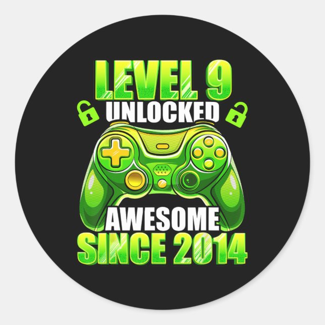 Adesivo 9 Vídeo Jogo 2014 Desbloqueado - 9.º Aniversário B (Frente)