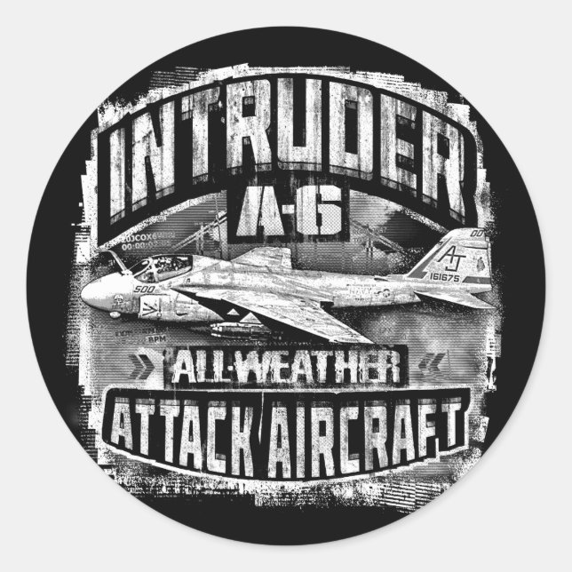 Adesivo A-6 Vinheta redonda clássica de intrusos (Frente)