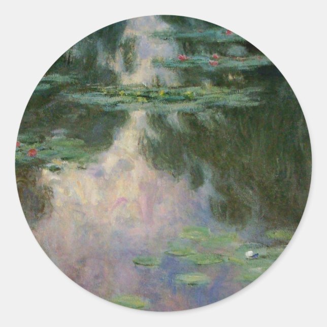Adesivo A ÁGUA ESTÁ EM PINK VERDE POND, por Claude Monet (Frente)